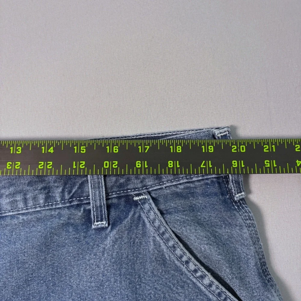 Carhartt Baggy Mens Blue Denim Fit Carpenter Jeans 40x32 Workwear Distressed